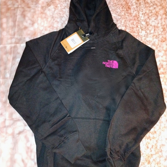 The North Face Black Hoodie with Pink and Light Blue Mountain Graphic New W/Tags - Picture 5 of 7